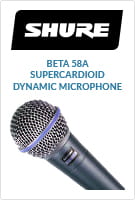 Go to product page for Shure Beta 58A Supercardioid Dynamic Microphone