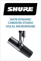 Go to product page for Shure SM7B Dynamic Cardioid Studio Vocal Microphone